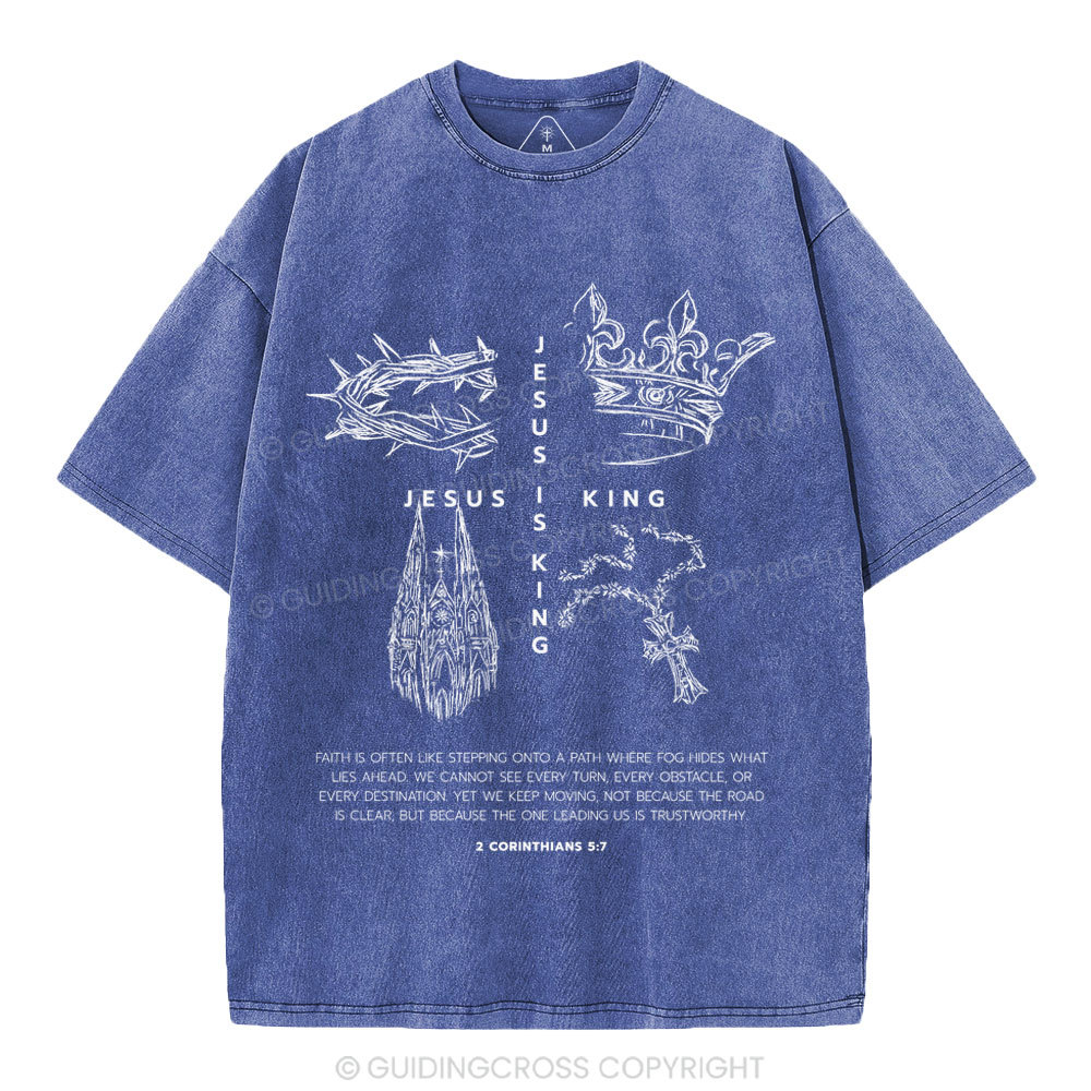 Jesus Is King Christian Washed T-Shirt