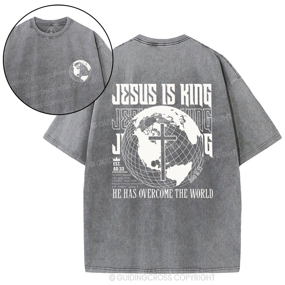 Jesus Is King Christian Washed T-Shirt