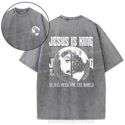 Jesus Is King Christian Washed T-Shirt