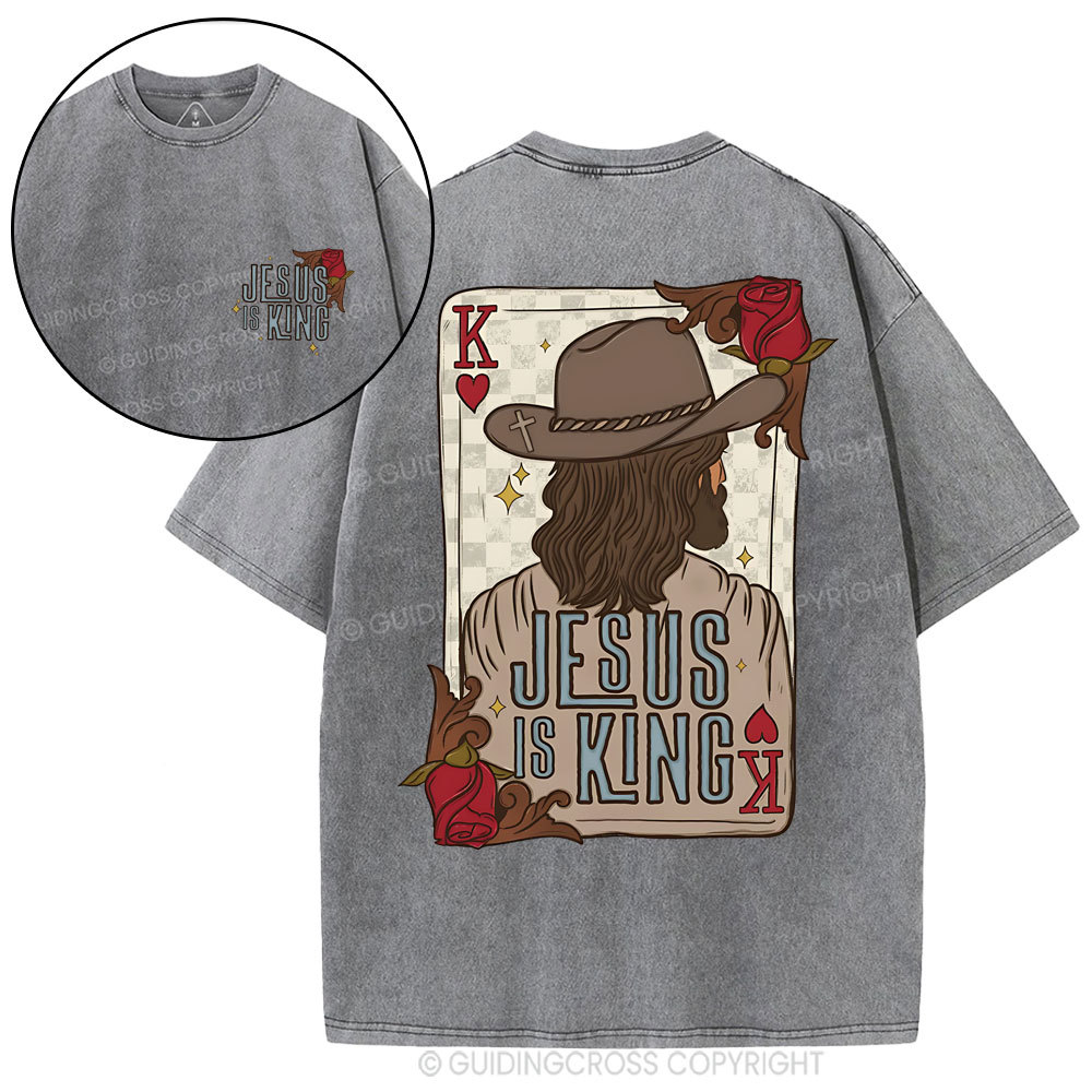 Jesus Is King Christian Washed T-Shirt