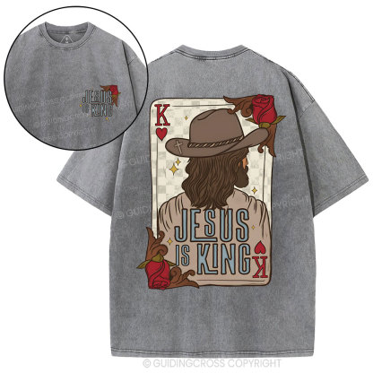 Jesus Is King Christian Washed T-Shirt