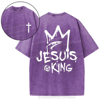 Jesus Is King Christian Washed T-Shirt