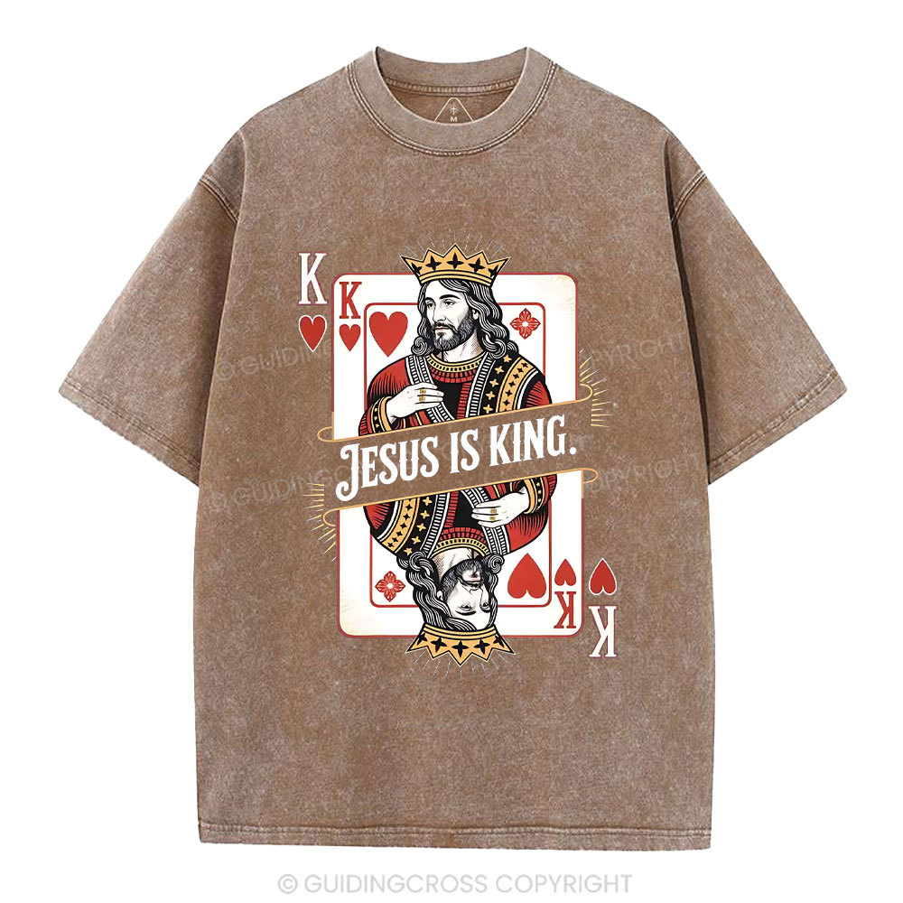 Jesus Is King Christian Washed T-Shirt
