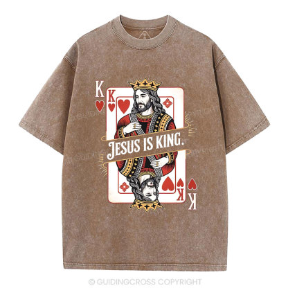 Jesus Is King Christian Washed T-Shirt