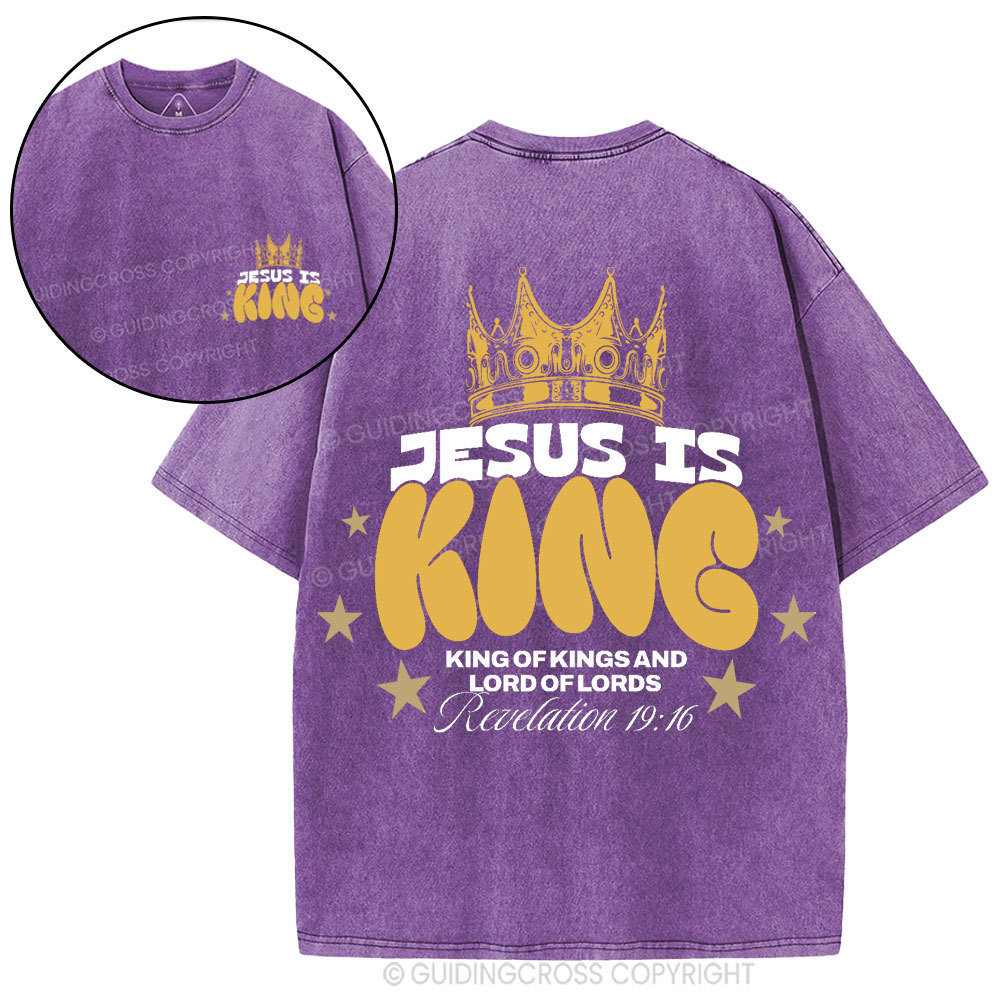 Jesus Is King Christian Washed T-Shirt