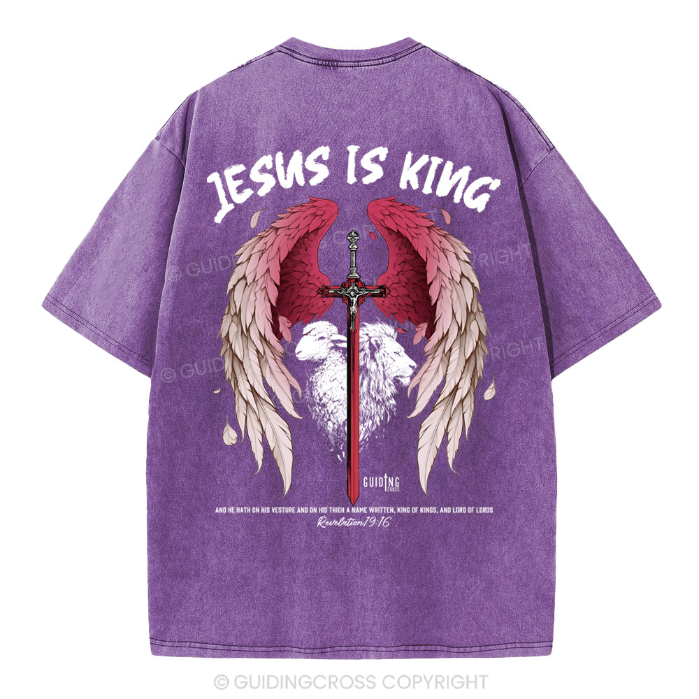 Jesus Is King Christian Washed T-Shirt