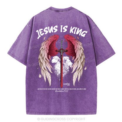 Jesus Is King Christian Washed T-Shirt