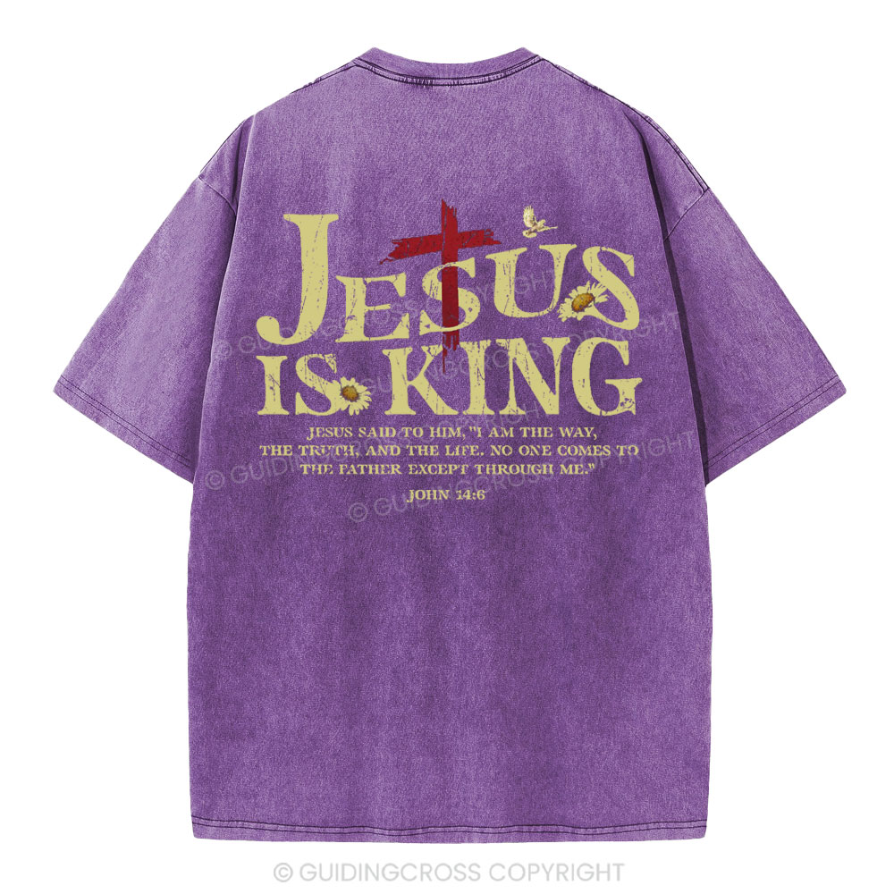 Jesus Is King Christian Washed T-Shirt