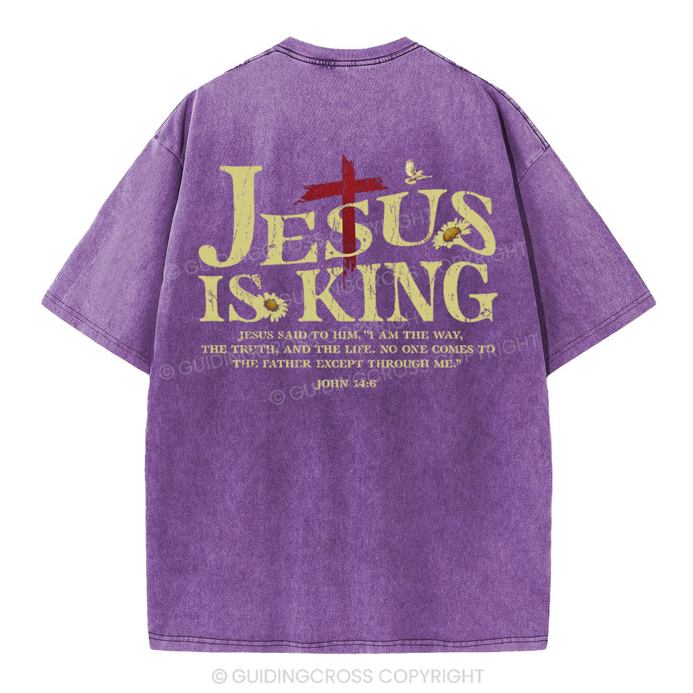 Jesus Is King Christian Washed T-Shirt