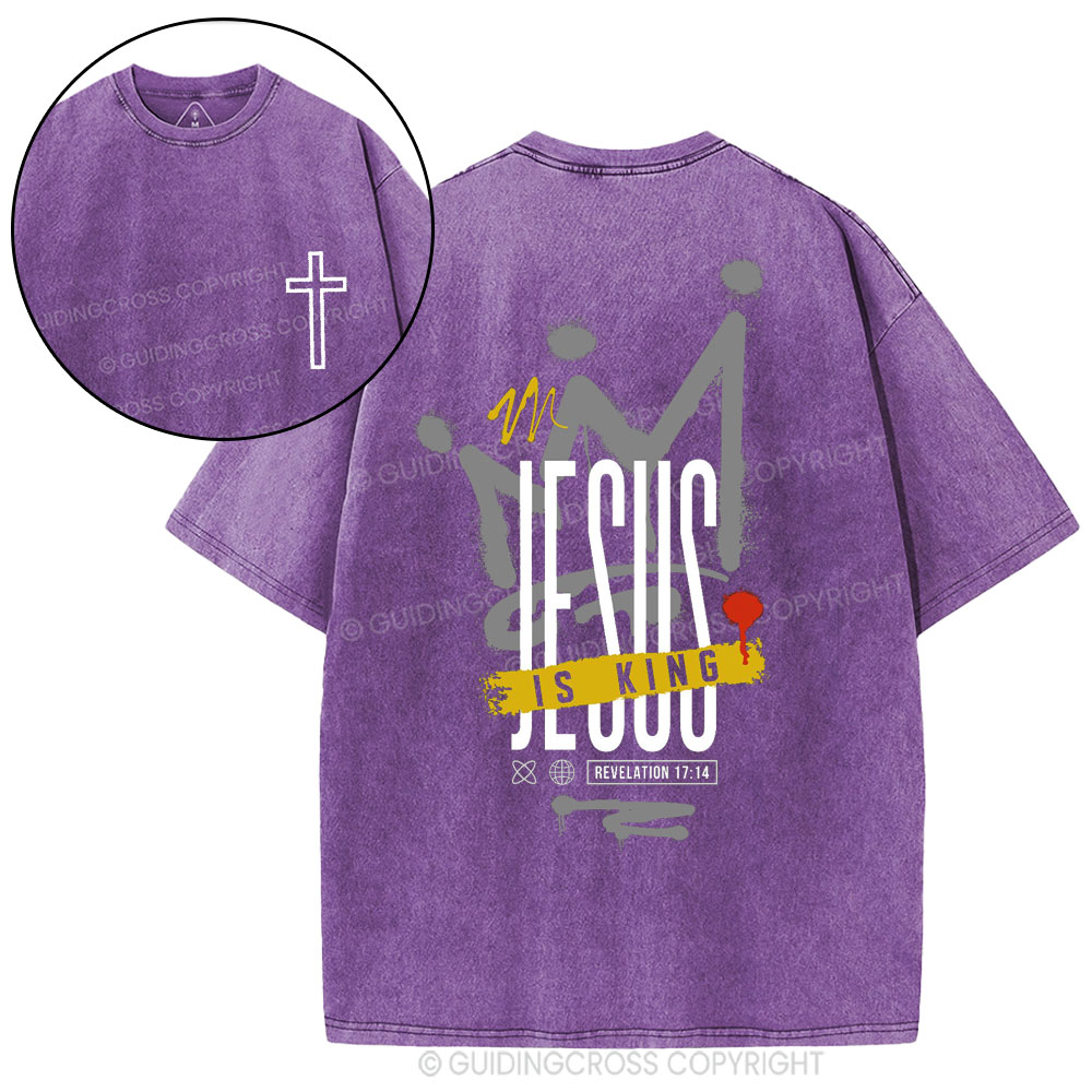 Jesus Is King Christian Washed T-Shirt