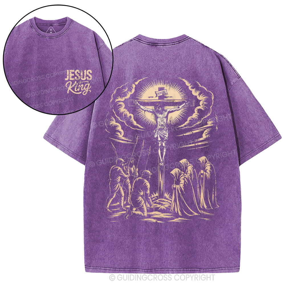 Jesus Is King Christian Washed T-Shirt