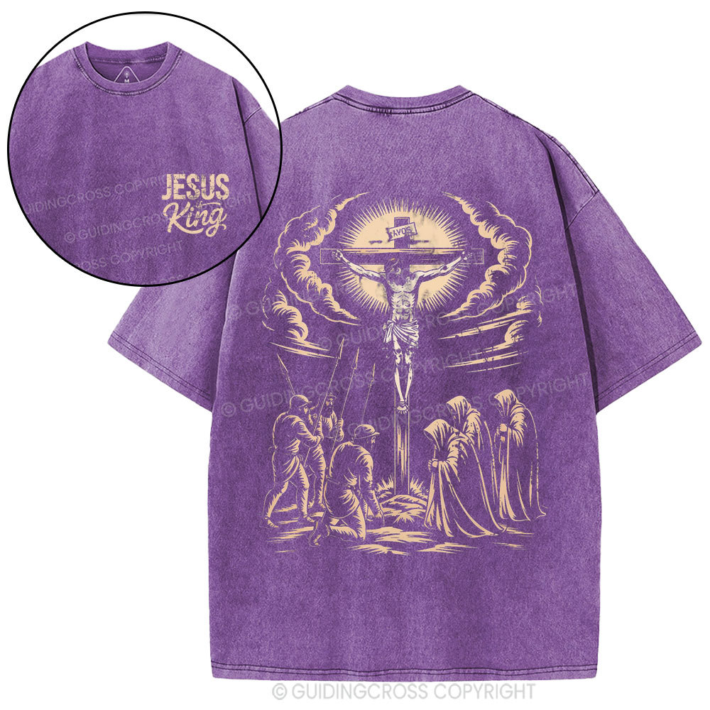 Jesus Is King Christian Washed T-Shirt