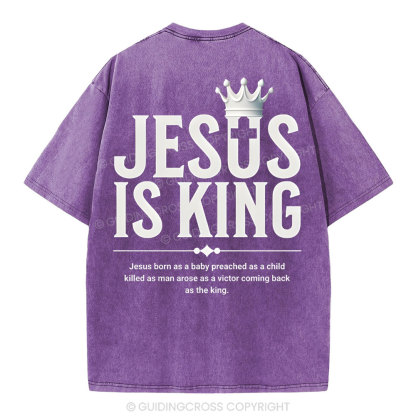Jesus Is King Christian Washed T-Shirt