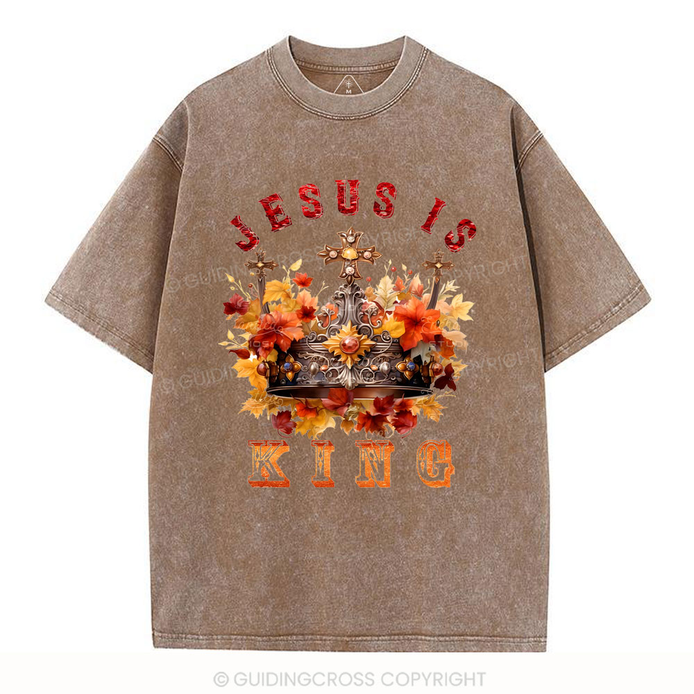 Jesus Is King Christian Washed T-Shirt