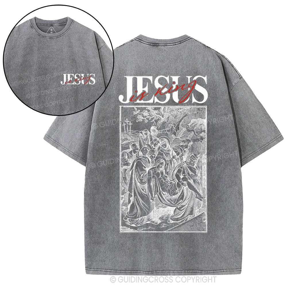 Jesus Is King Christian Washed T-Shirt