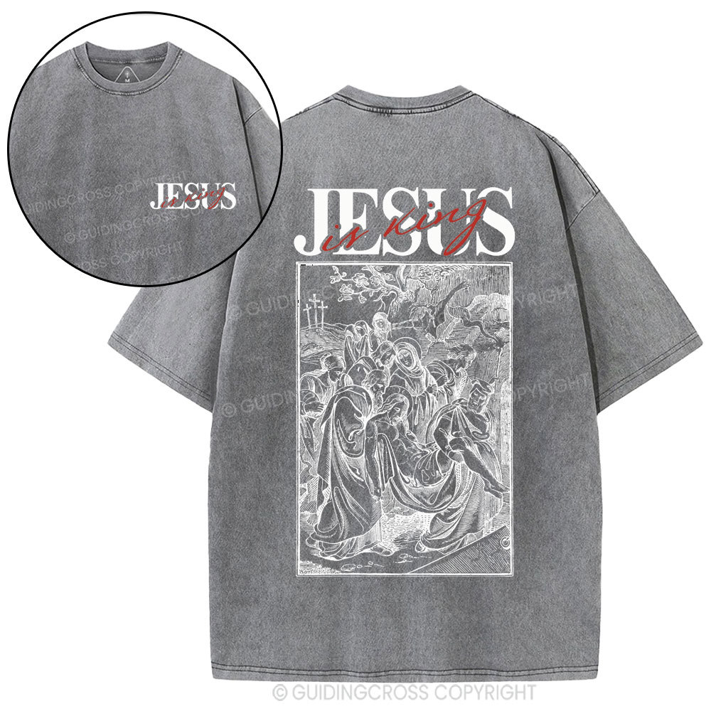 Jesus Is King Christian Washed T-Shirt