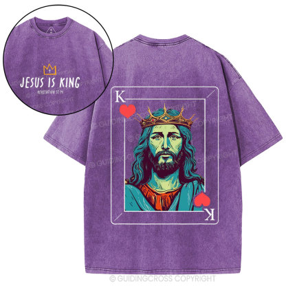 Jesus Is King Christian Washed T-Shirt