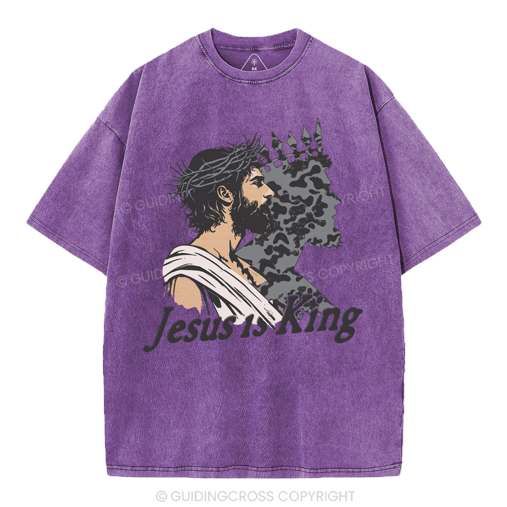 Jesus Is King Christian Washed T-Shirt