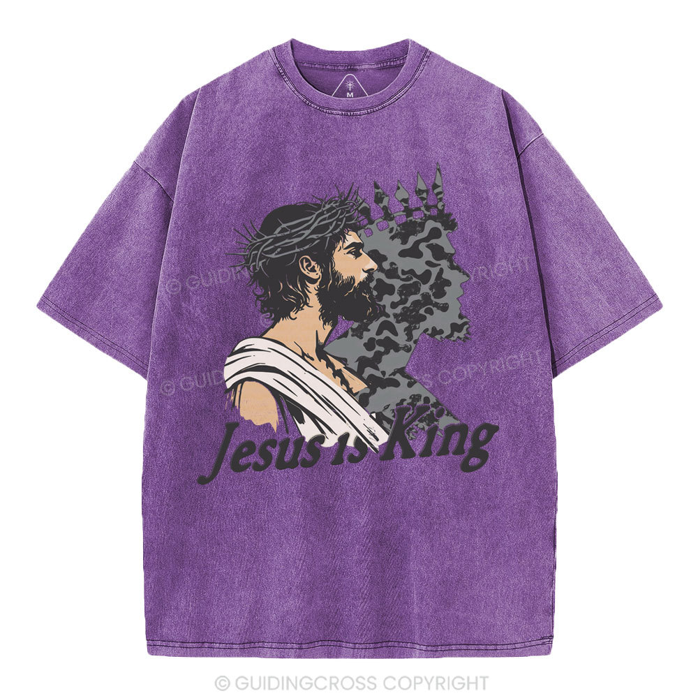 Jesus Is King Christian Washed T-Shirt