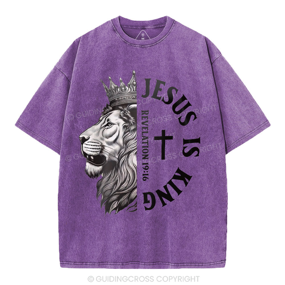 Jesus Is King Christian Washed T-Shirt