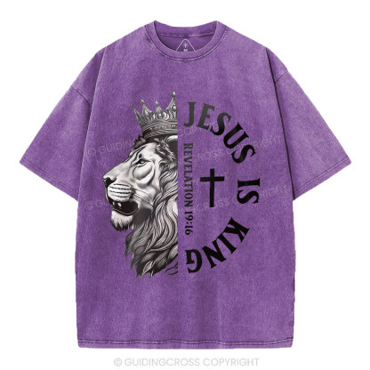 Jesus Is King Christian Washed T-Shirt