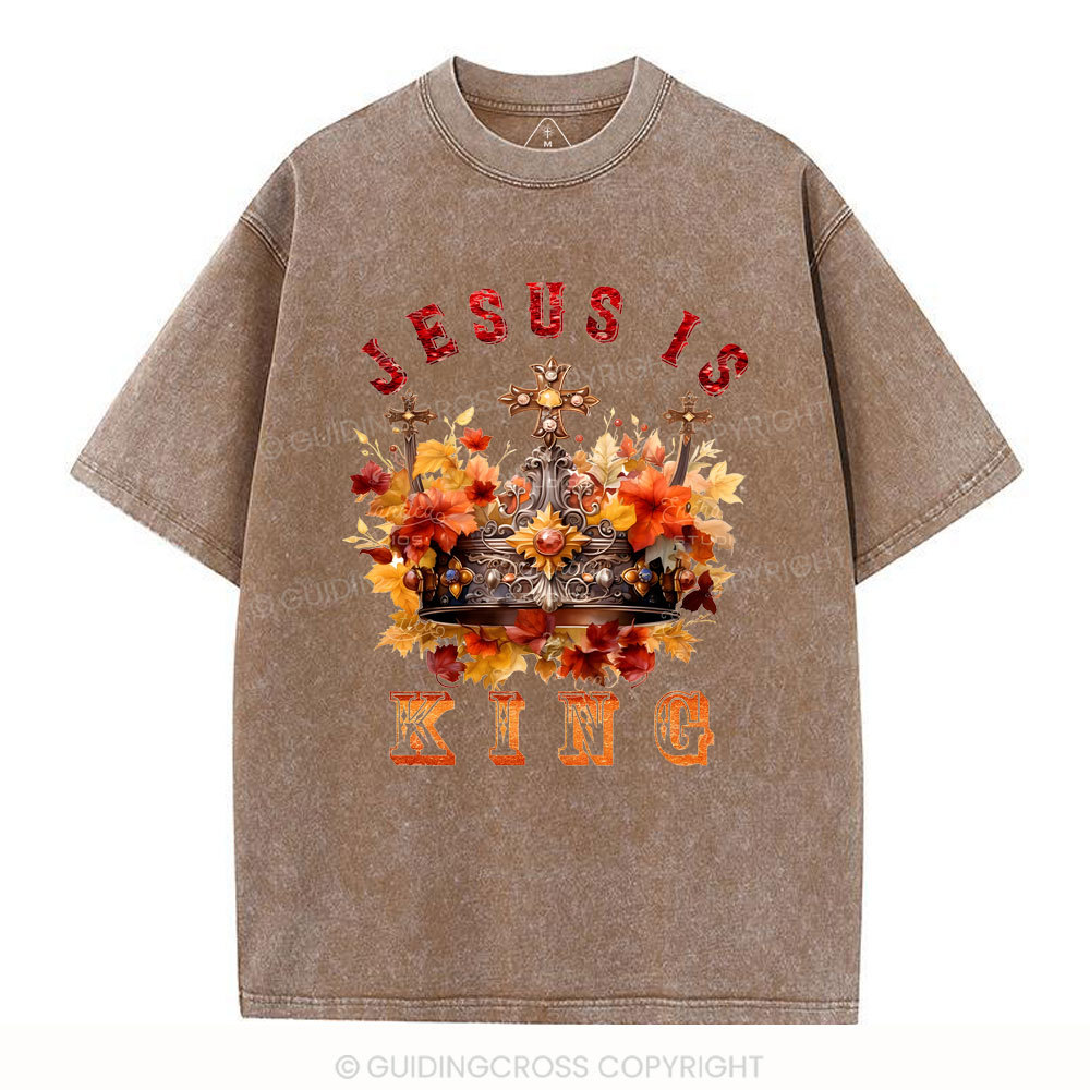 Jesus Is King Christian Washed T-Shirt