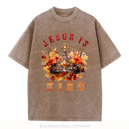Jesus Is King Christian Washed T-Shirt