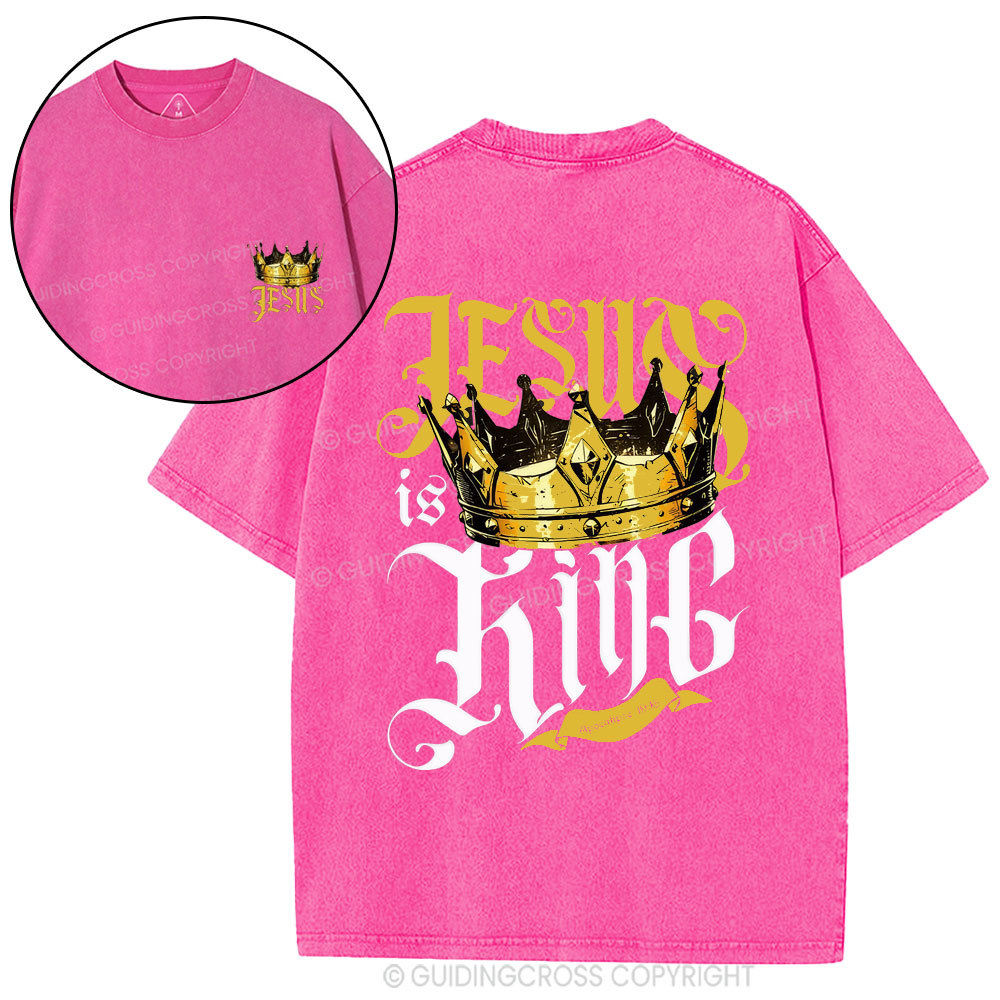 Jesus Is King Christian Washed T-Shirt