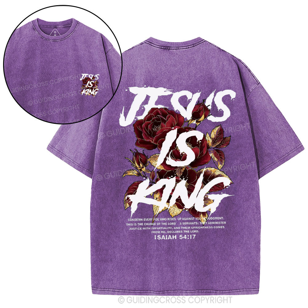 Jesus Is King Christian Washed T-Shirt