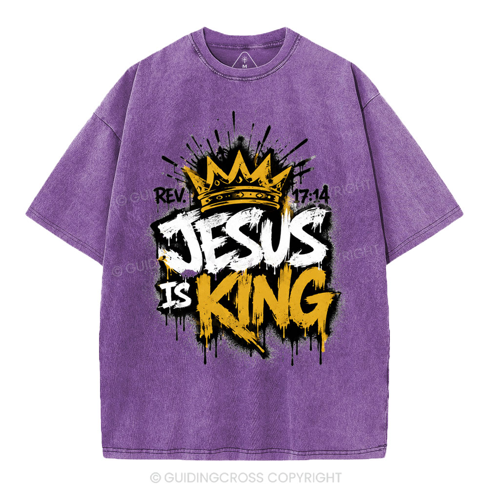 Jesus Is King Christian Washed T-Shirt