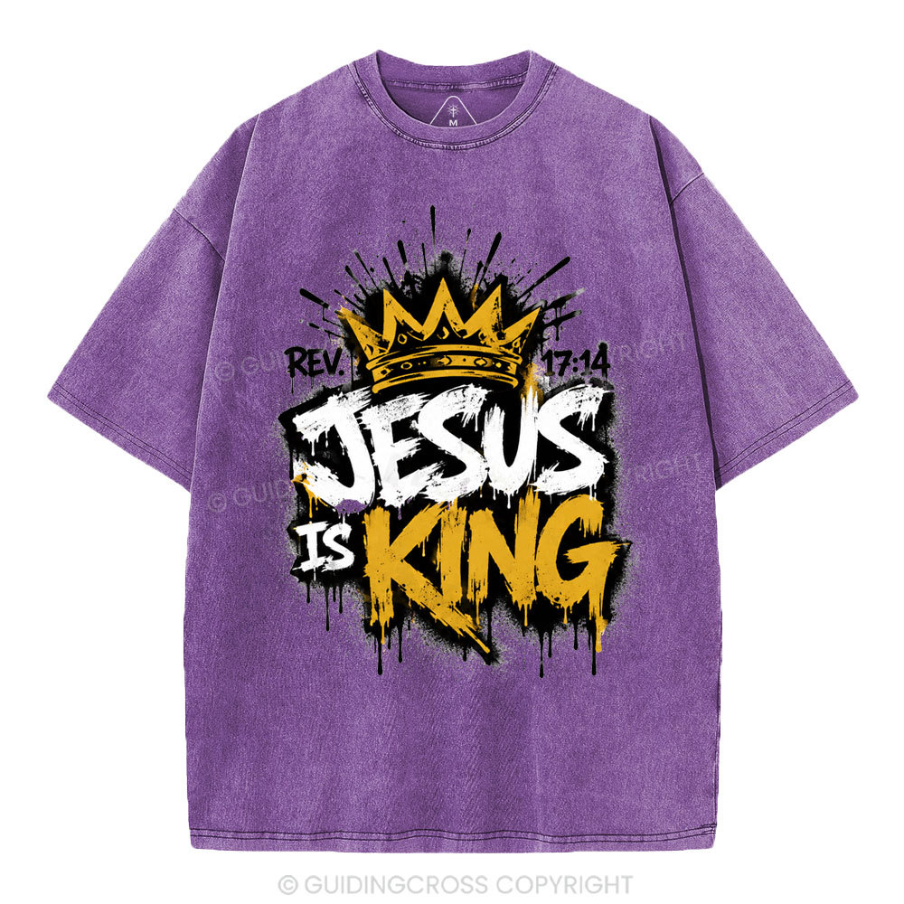 Jesus Is King Christian Washed T-Shirt
