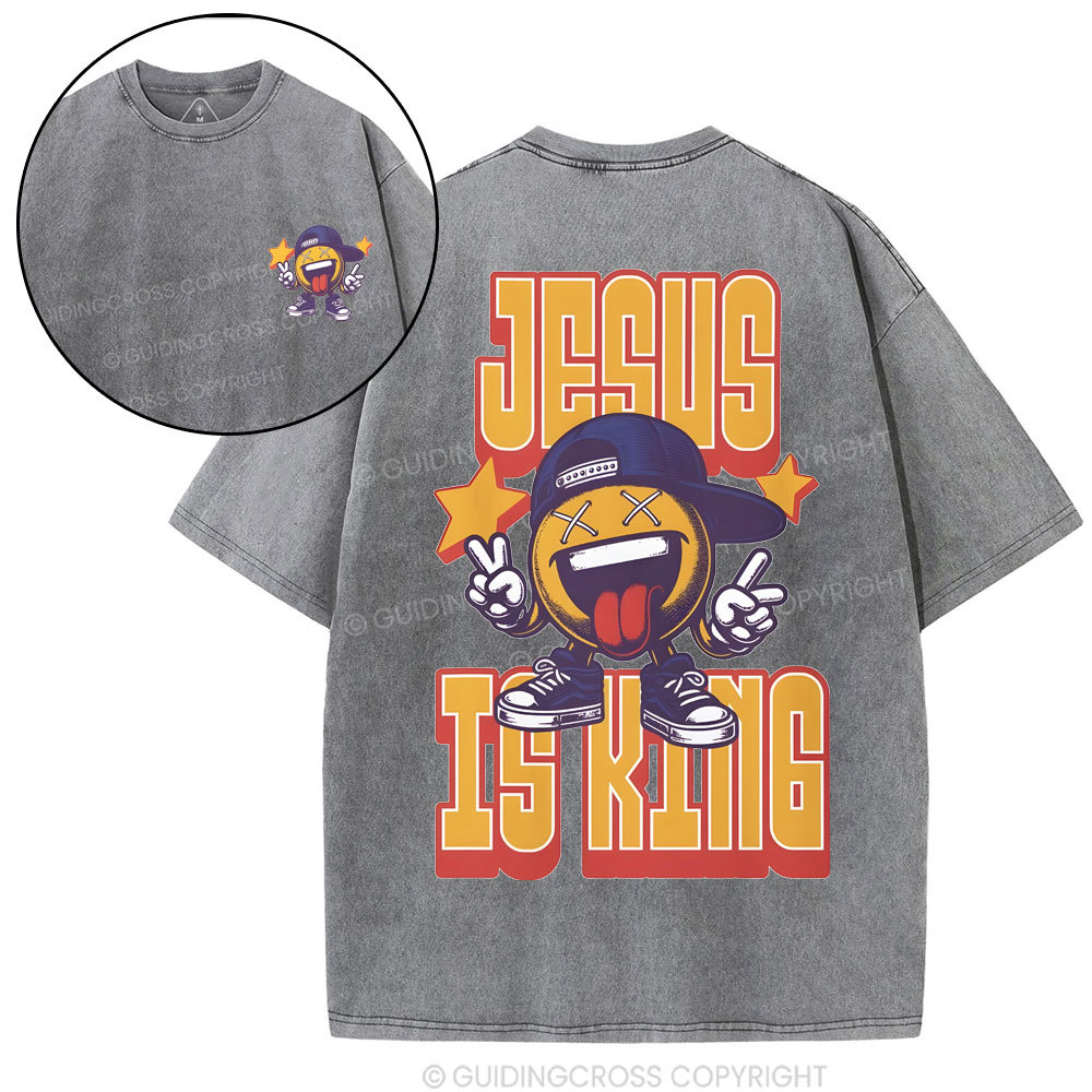 Jesus Is King Christian Washed T-Shirt