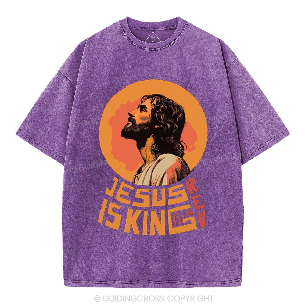 Jesus Is King Christian Washed T-Shirt