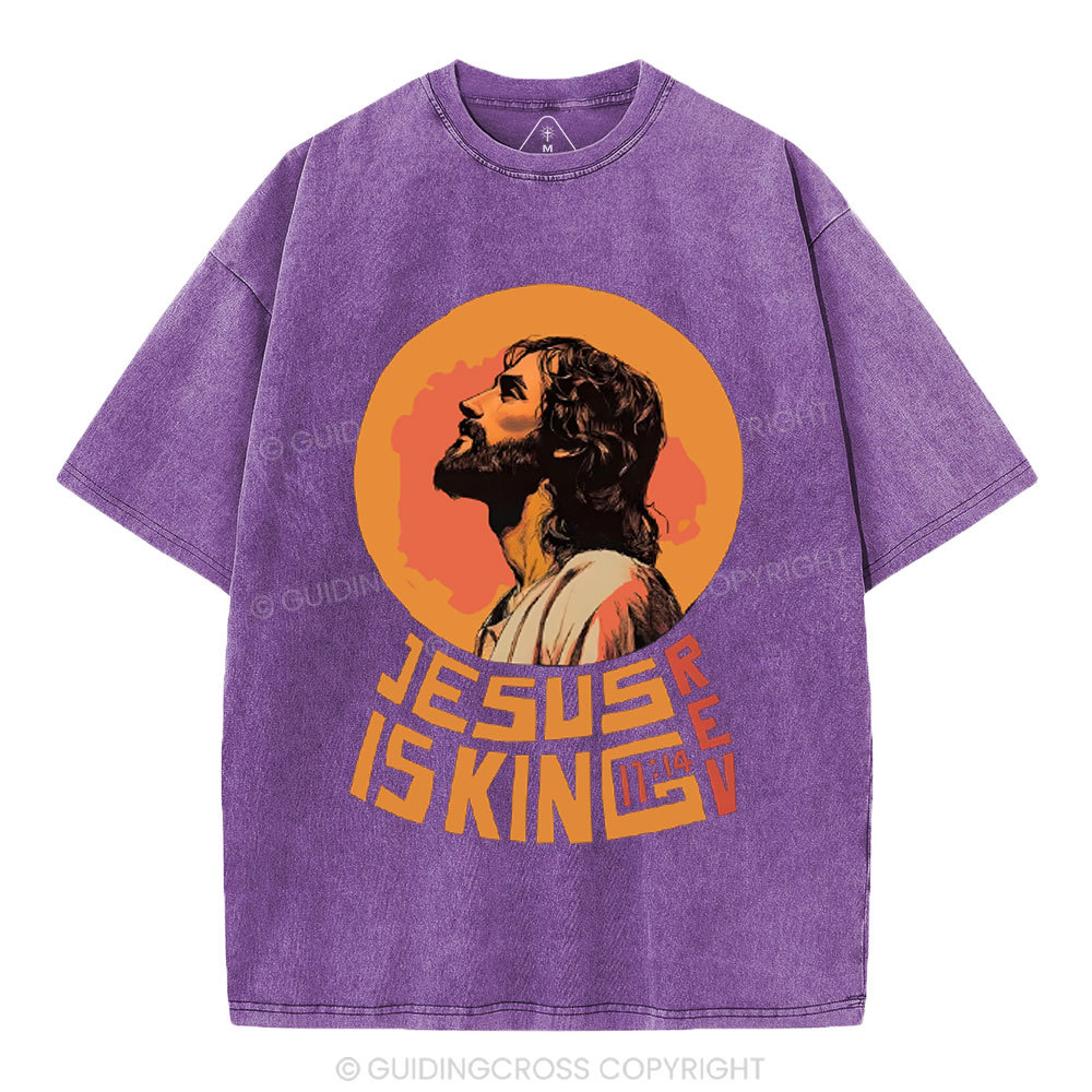 Jesus Is King Christian Washed T-Shirt