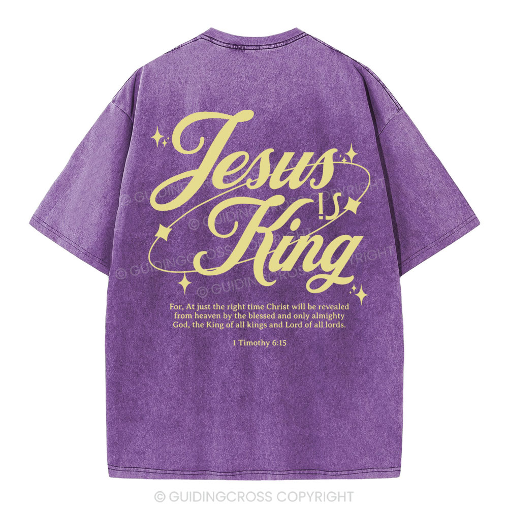 Jesus Is King Christian Washed T-Shirt