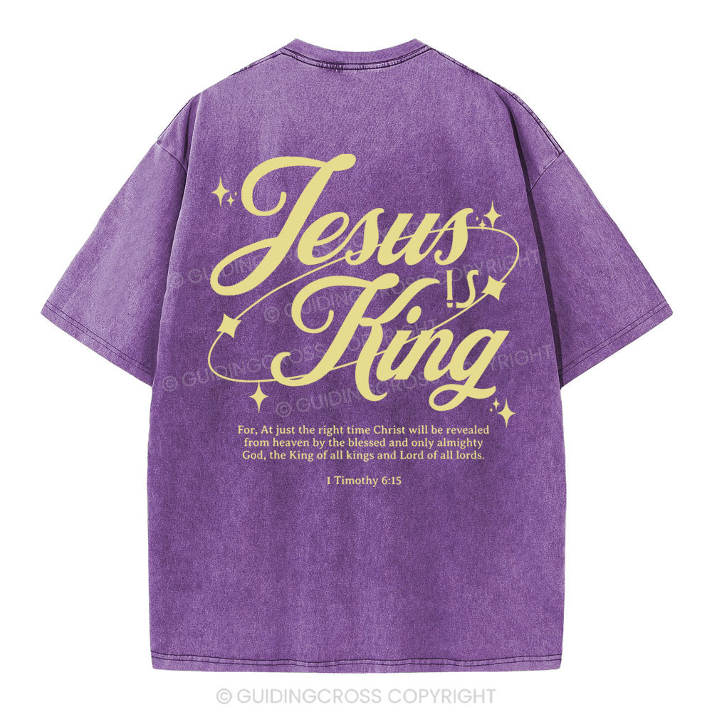 Jesus Is King Christian Washed T-Shirt
