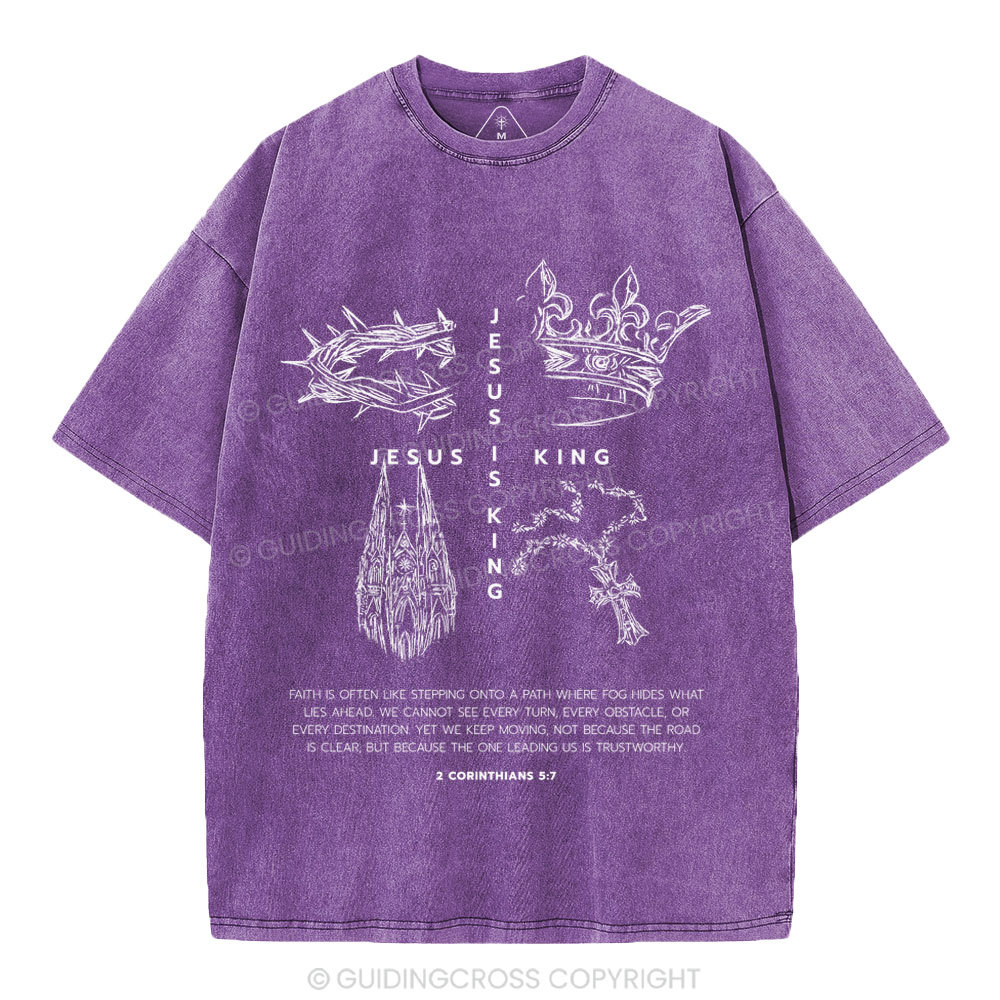 Jesus Is King Christian Washed T-Shirt