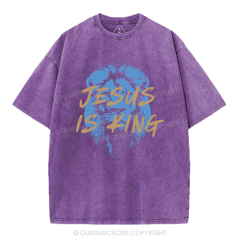 Jesus Is king Crown Christian Washed T-Shirt