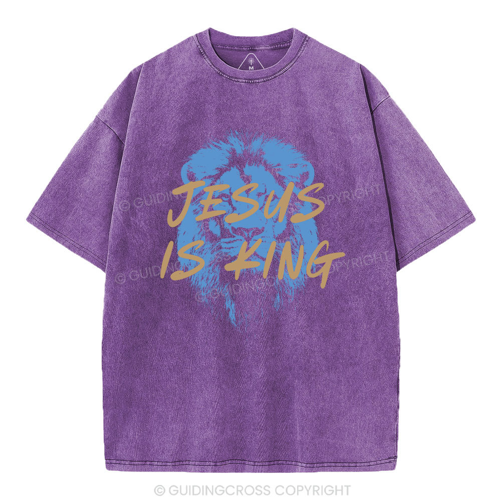 Jesus Is king Crown Christian Washed T-Shirt
