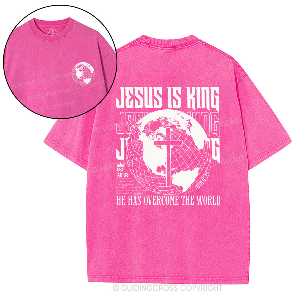 Jesus Is King Christian Washed T-Shirt