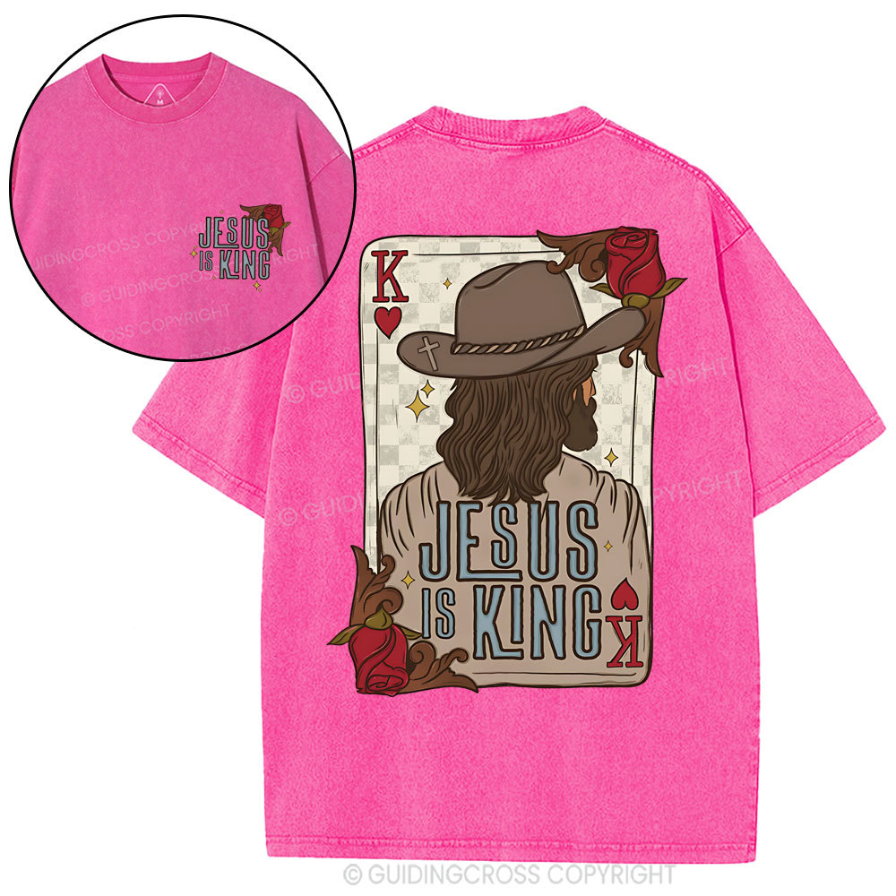 Jesus Is King Christian Washed T-Shirt