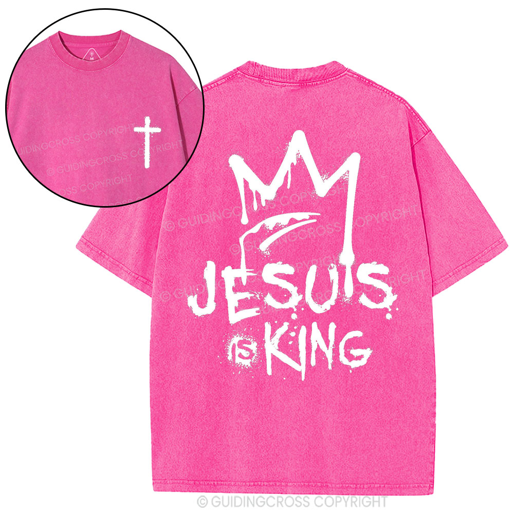 Jesus Is King Christian Washed T-Shirt