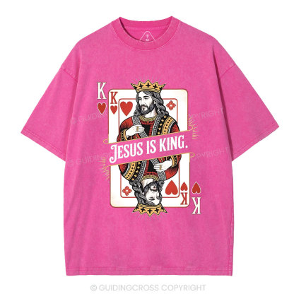 Jesus Is King Christian Washed T-Shirt