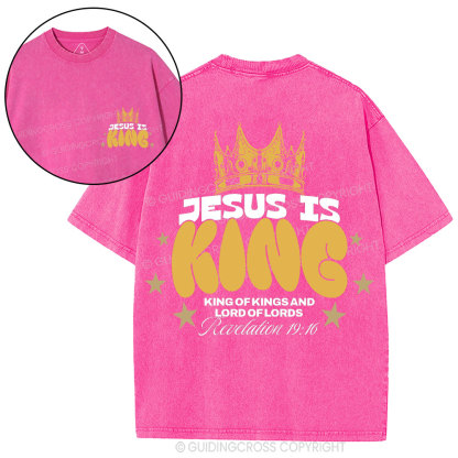 Jesus Is King Christian Washed T-Shirt