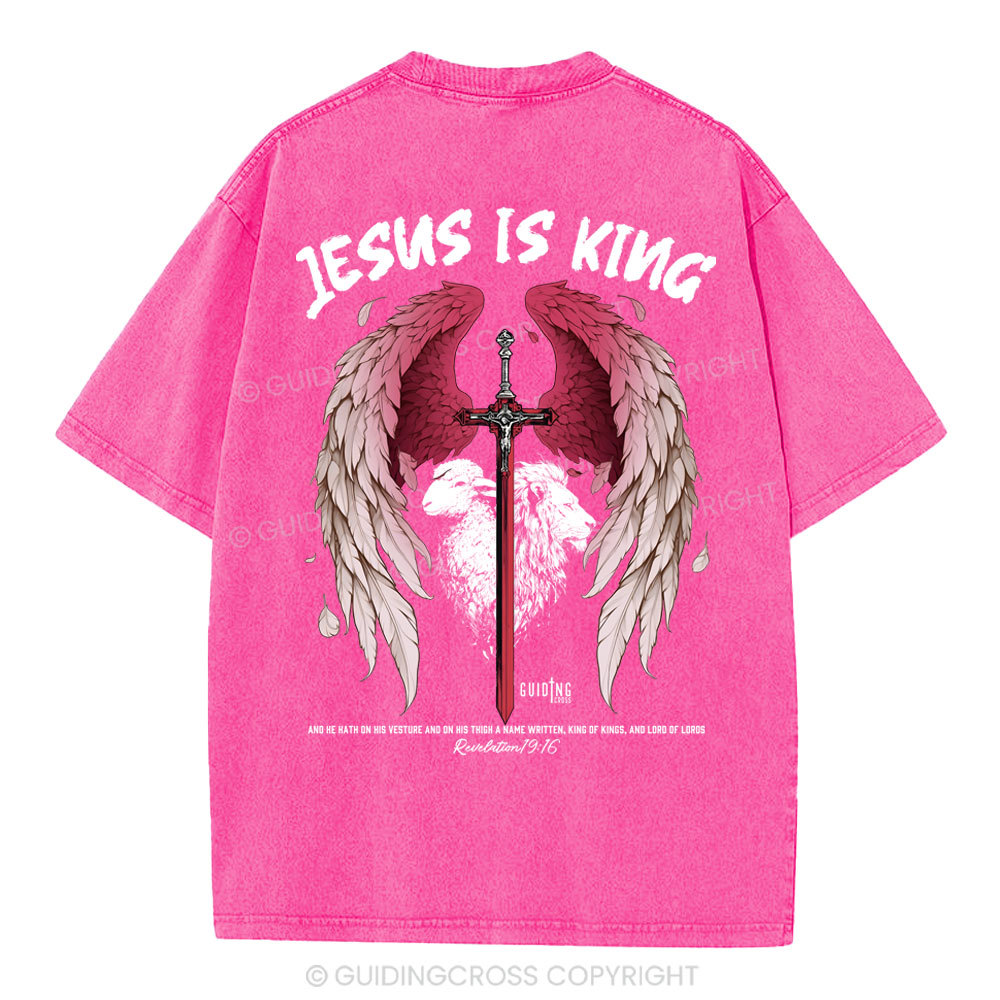 Jesus Is King Christian Washed T-Shirt