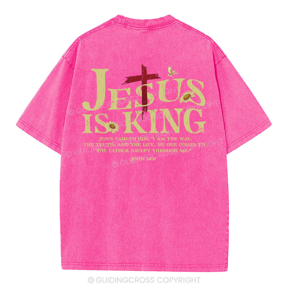 Jesus Is King Christian Washed T-Shirt