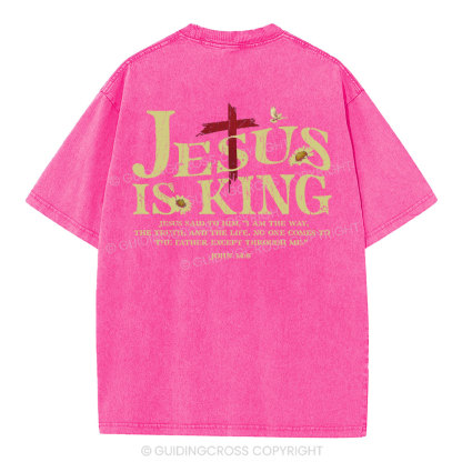Jesus Is King Christian Washed T-Shirt