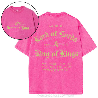 Jesus Is King Christian Washed T-Shirt