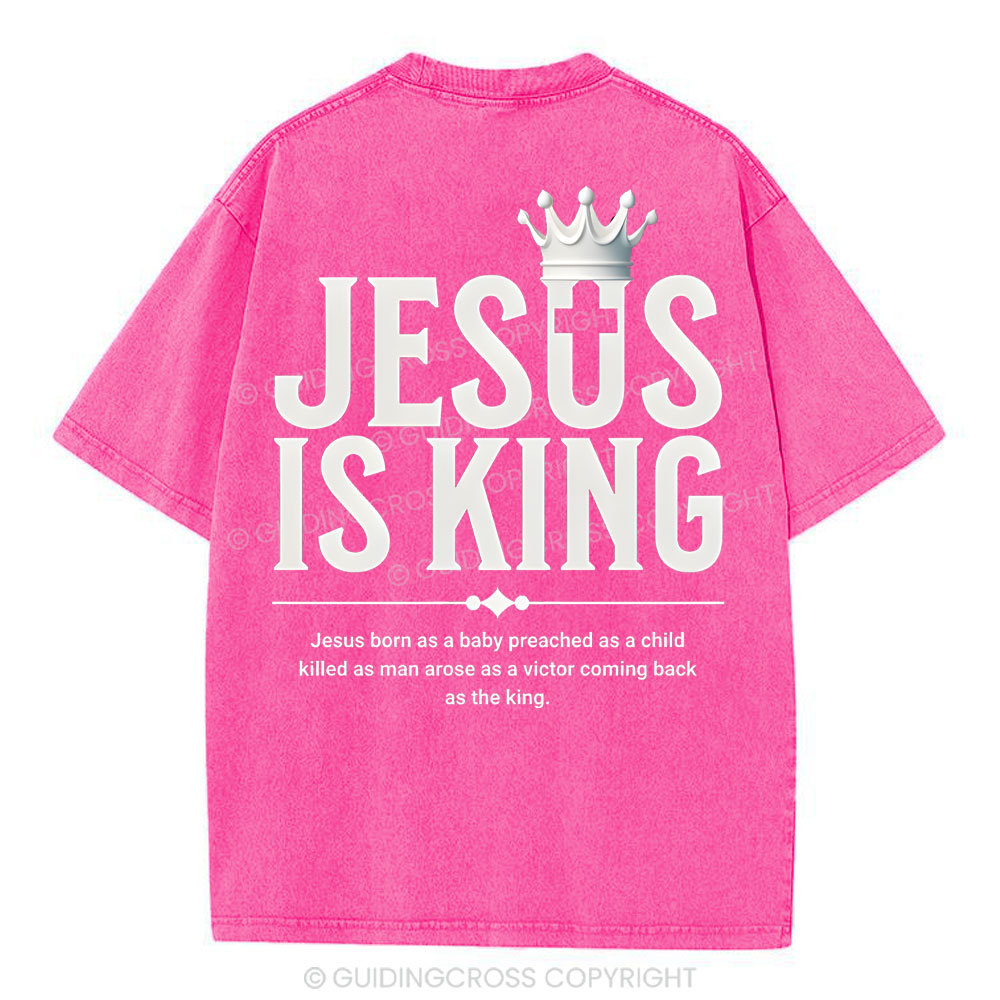 Jesus Is King Christian Washed T-Shirt