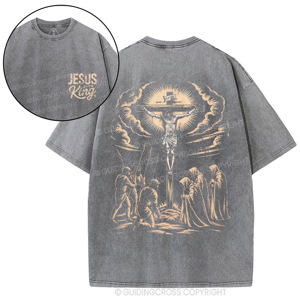 Jesus Is King Christian Washed T-Shirt